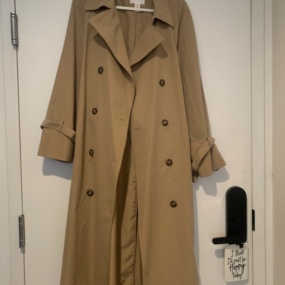 H&M Tan Double-Breasted Trench Coat